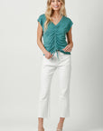 Front Ruched Modal Top - Teal