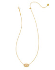 Kendra Scott Elisa Ridge Frame Short Pendant Necklace Gold Golden Abalone