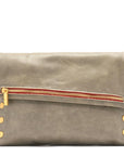 VIP Large - Pewter with Brushed Gold Hardware and Red Zipper