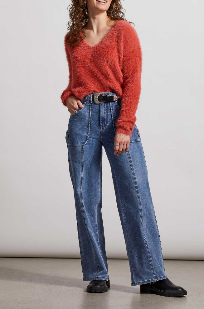 Women's Jeans Denim High Waist Asymmetric Frill Tassel Pom Pom Hem Pants/  Bell Bottoms Pants/cigarette Trouser/vintage 70s Style. 