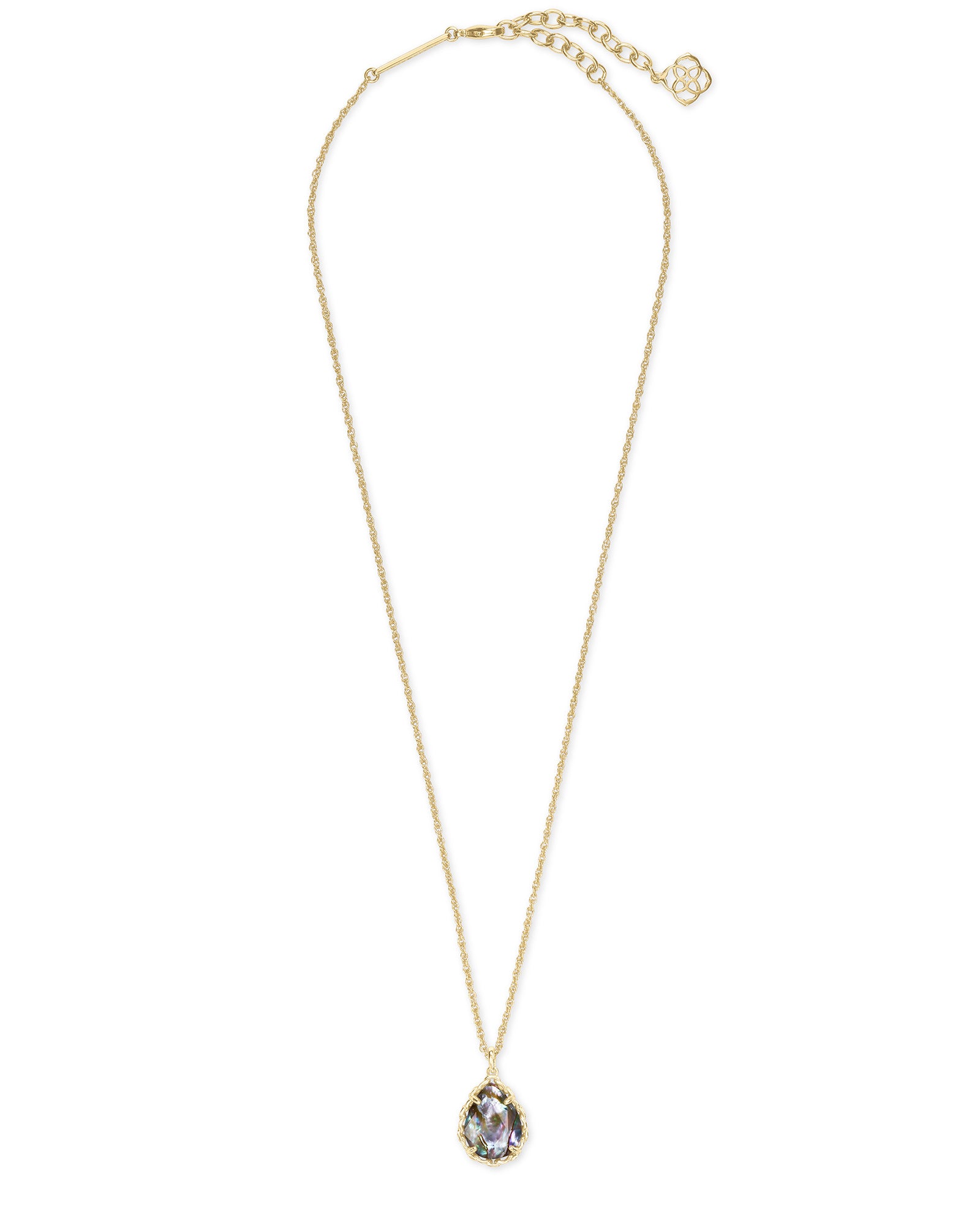 Kendra Scott Macrame Dee Short Pendant Gold Nude Abalone