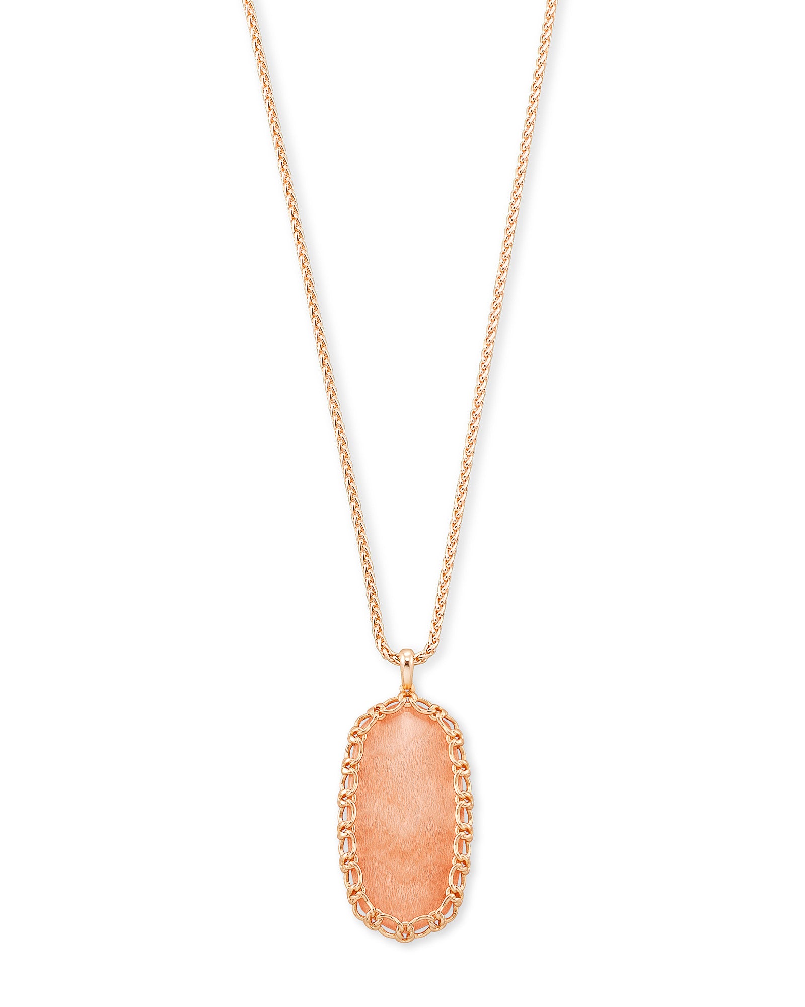 New✨Kendra online Scott Macrame Reid Necklace Rosegold Blush Wood