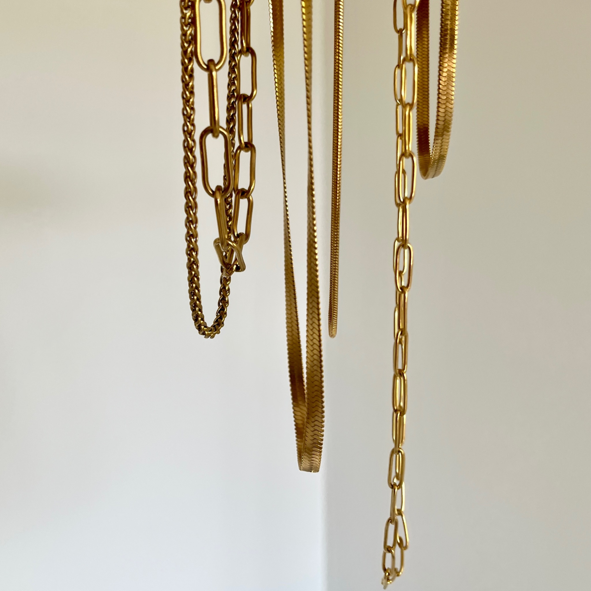 Paola Herringbone Chain Necklace - Gold