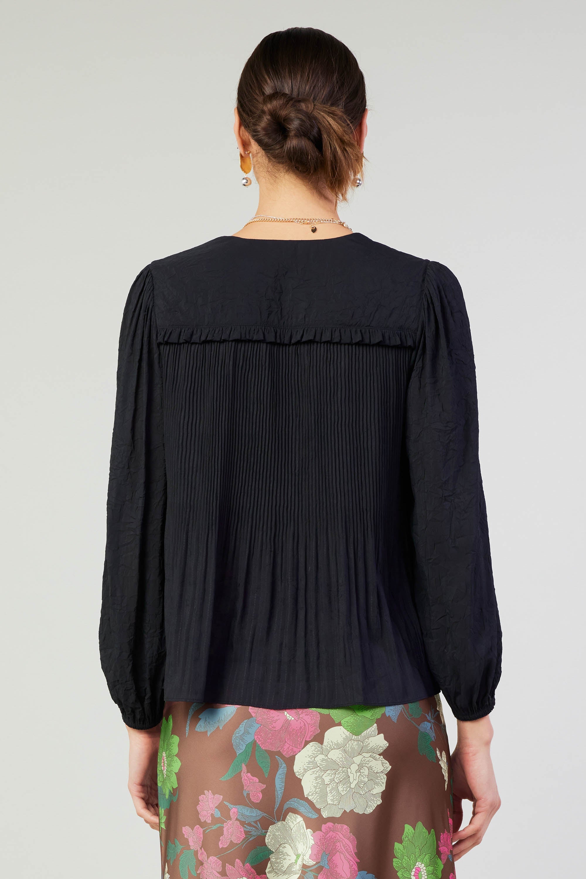 Long Sleeve Black Blouse