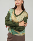 V-Neck Olive Top