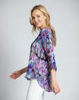 Mandarin Collar Button Up Blouse