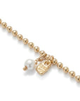 UNOde50  Gold Plated Chain Bracelet With Pearl Charm Size Medium