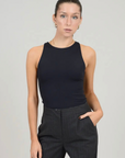 Roxanna Sleeveless Crewneck Bodysuit - Black