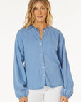 Long Sleeved Neck Button Up Shirt