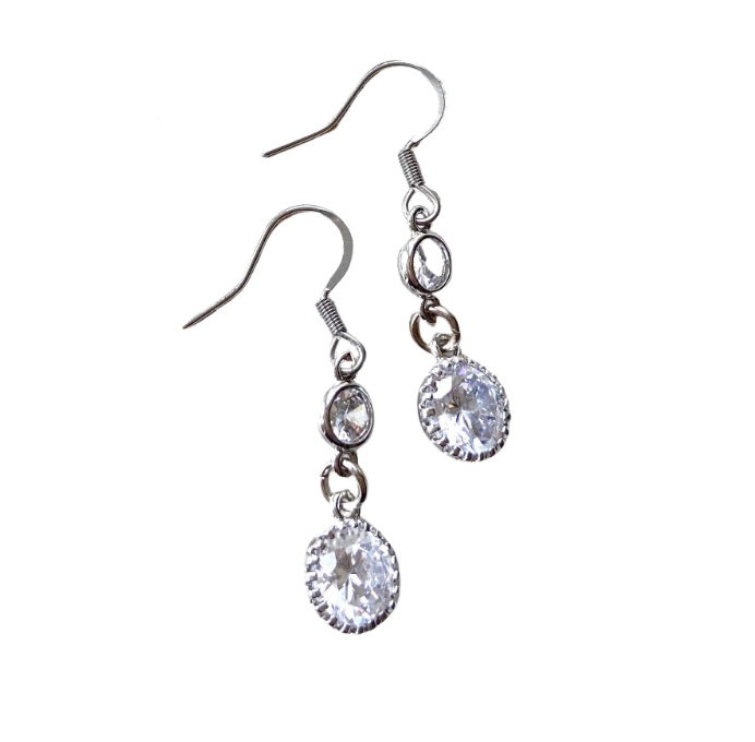 Earring Round Crystal Drops S