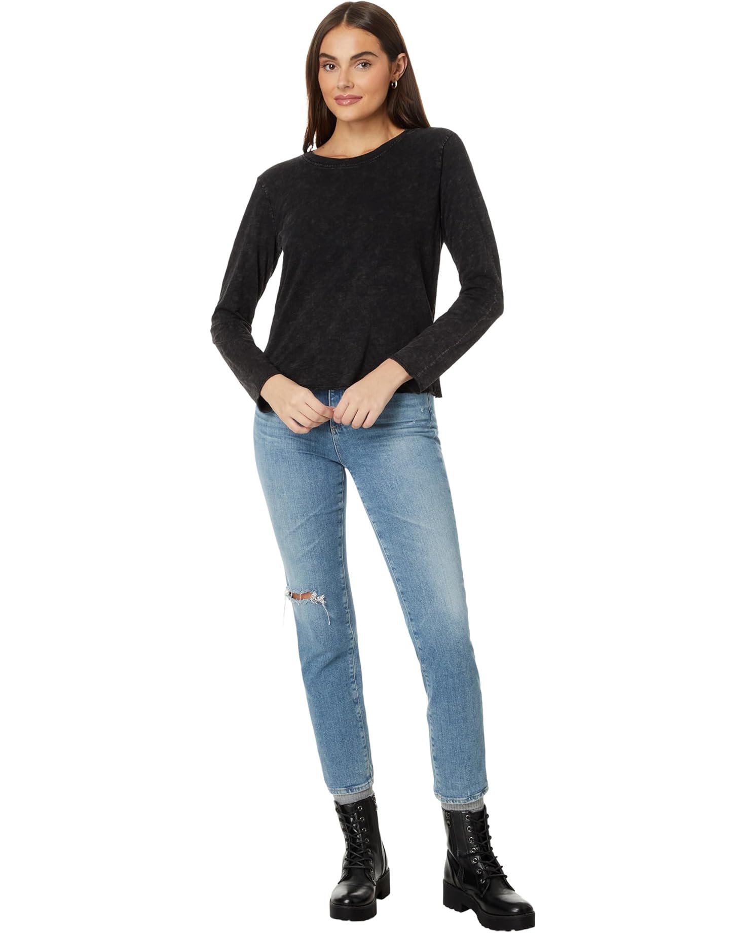 Long Sleeve Cropped Boxy Tee