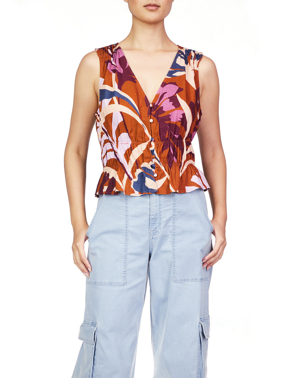 Feather Weight Button Up South Palm