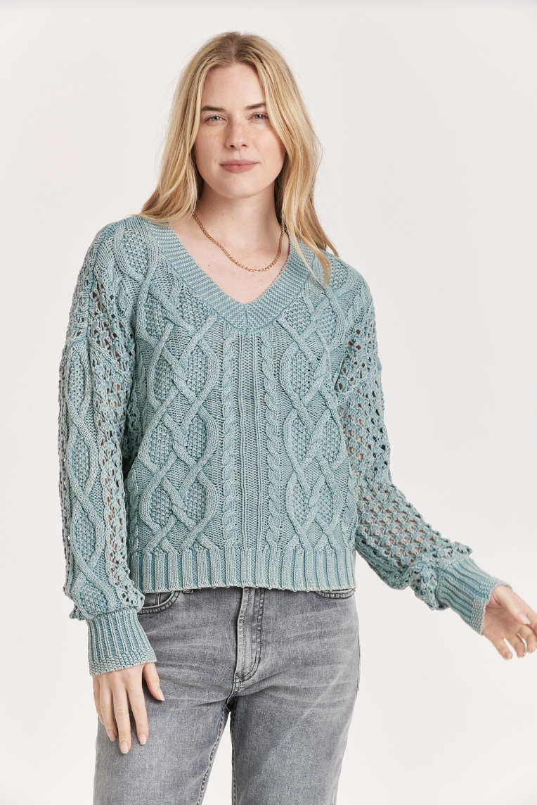 Claudia Sweater - Slate Blue Acid Wash