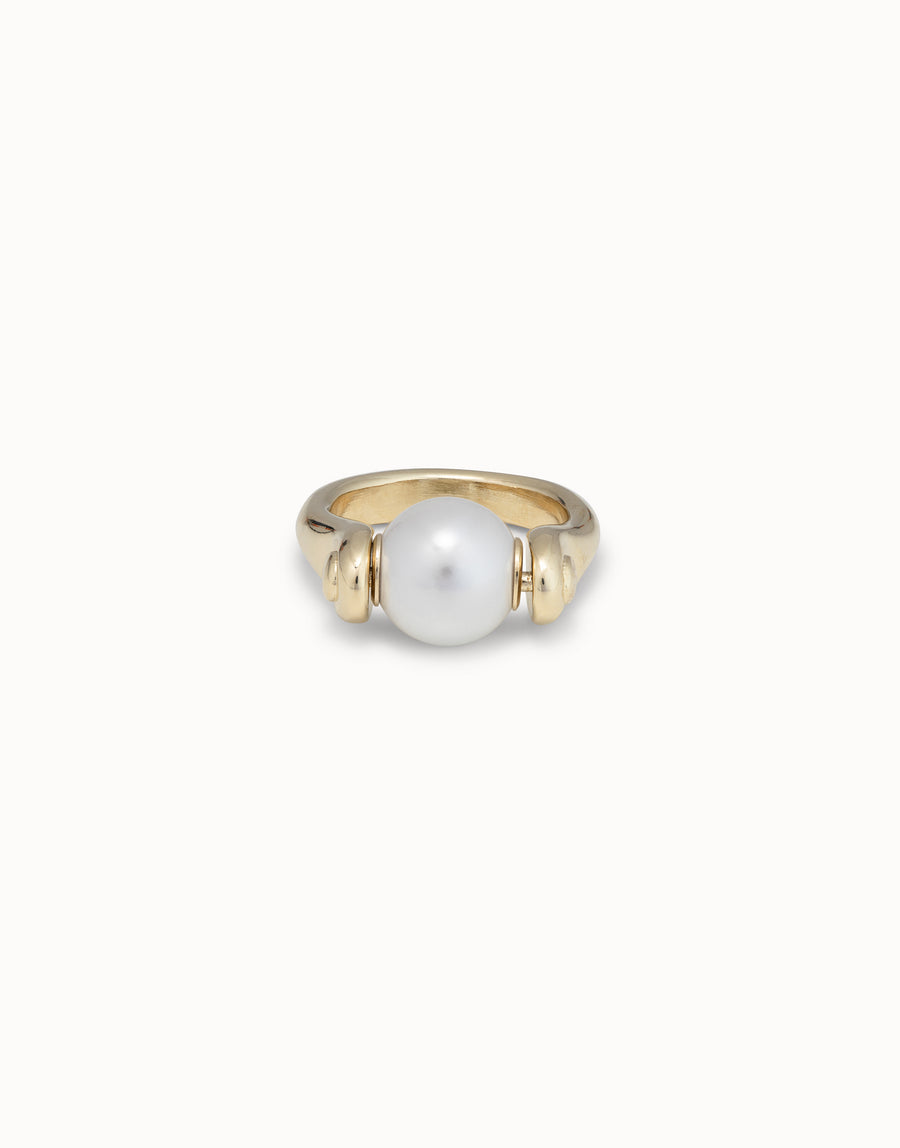 UNOde50 Gold Full Pearlmoon Ring Size 9