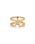 UNOde50  Gold-Plated Ring With White Cubic Zirconia Size 6