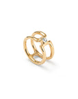 UNOde50  Gold-Plated Ring With White Cubic Zirconia Size 6