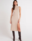 Mock Neck Midi Dress