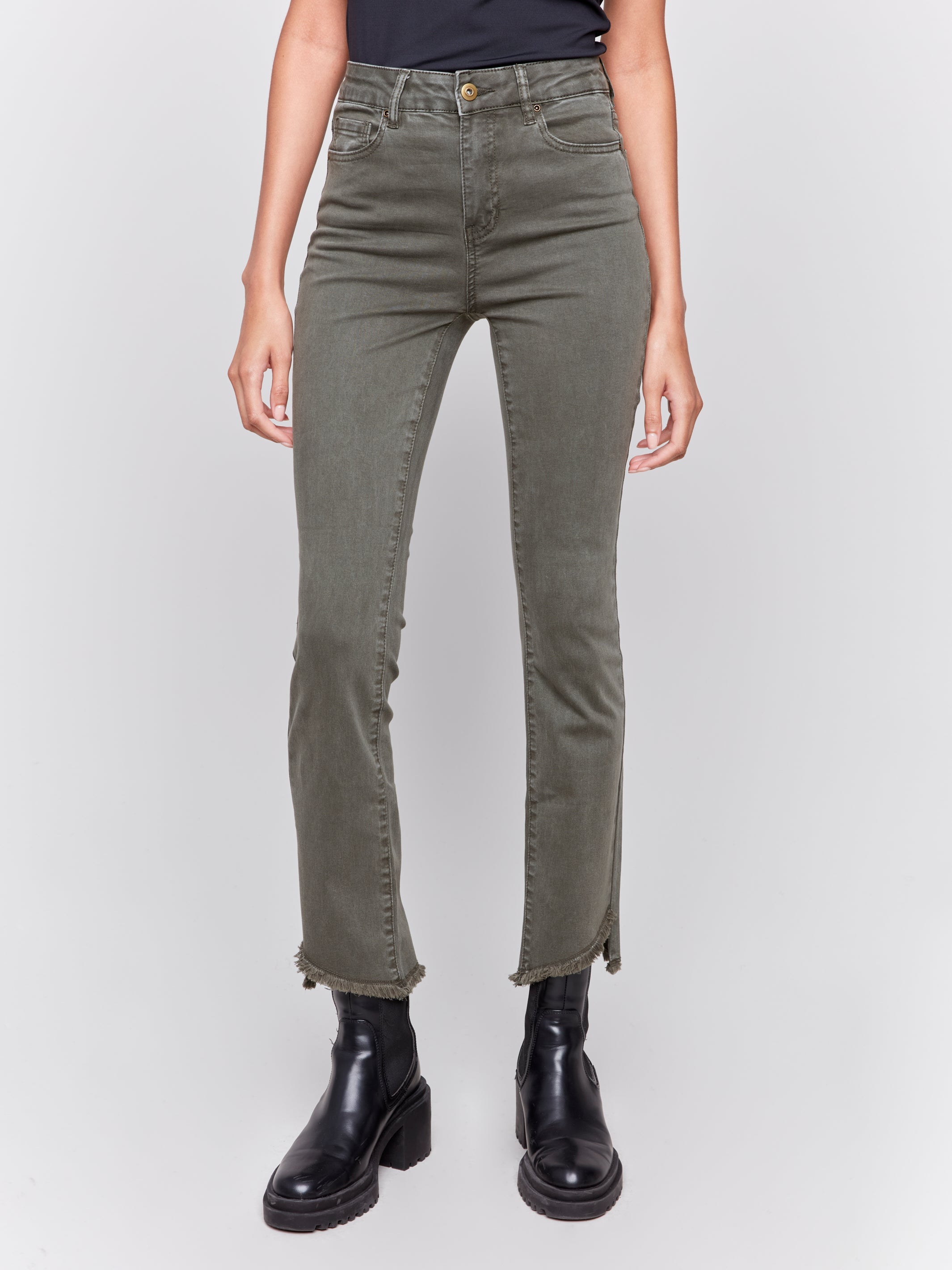 Asymmetrical Leg Pant -Spruce