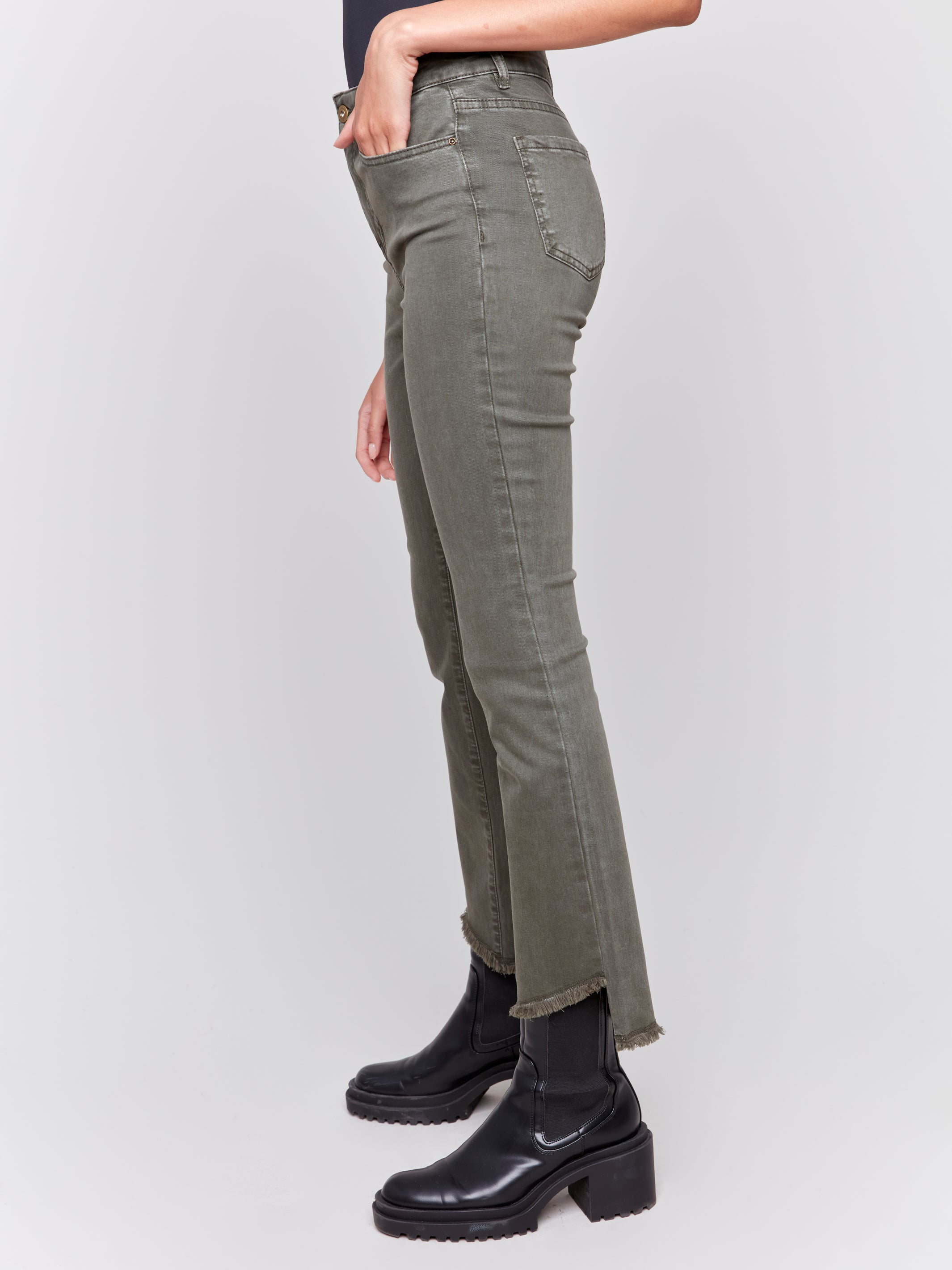 Asymmetrical Leg Pant -Spruce