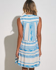 White/Blue Sleeveless Dress