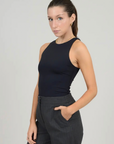 Roxanna Sleeveless Crewneck Bodysuit - Black