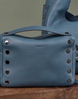 Evan Crossbody Medium - Curated Blue/ Gunmetal