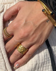 Logan Textured Ring - Gold - 8