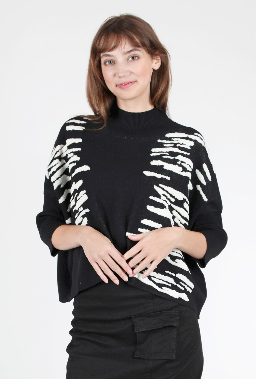 AJA Sweater - Black/ Ecru