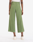 Charlotte Crop Wide Leg Trousers - Moss Green