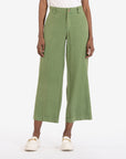 Charlotte Crop Wide Leg Trousers - Moss Green