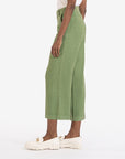 Charlotte Crop Wide Leg Trousers - Moss Green