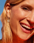 Kendra Scott Dira Crystal Huggie Earrings Gold White Crystal