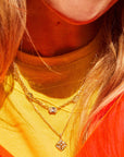 Kendra Scott Dira Crystal Short Pendant Necklace Gold White Crystal