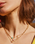 Kendra Scott Baby Elisa Satellite Short Pendant Necklace Gold Turquoise Magnesite