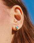 Kendra Scott Elliot Single Stud Earring Gold Fuchsia Magnesite