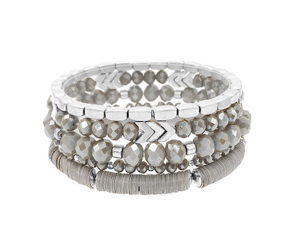 Meghan Browne Leal Bracelet - Silver Hematite
