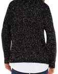 Collared Sweater Long Slv -BLK w/White