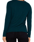 LC Long Sleeve Boat Neck Top Dark Forest