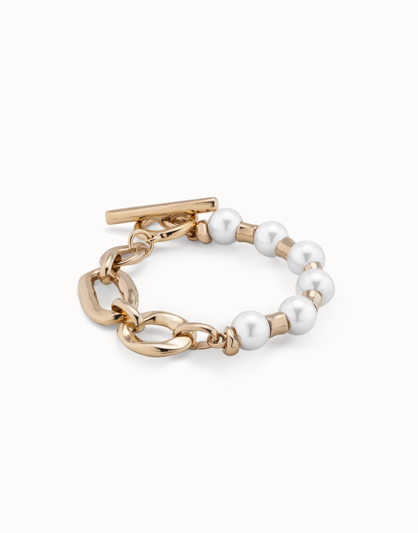 UNOde50 Gold Pearl &amp; Match Bracelet Size Medium