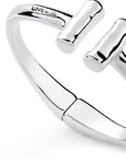 UNOde50  Rigid Sterling Silver-Plated Bracelet With Two Tubes At The Ends Size Medium