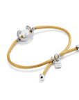 UNOde50  Sterling Silver-Plated Camel Thread Bracelet With Shell Pearl Accessory Size Medium