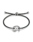 UNOde50  Sterling Silver-Plated Blackish Thread Bracelet With Shell Pearl Accessory Size Medium