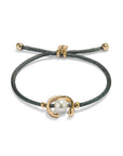 UNOde50  Gold Plated Blackish Thread Bracelet With Shell Pearl Accessory Size Medium