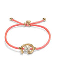 UNOde50  Gold Plated Fuchsia Thread Bracelet With Shell Pearl Accessory Size Medium