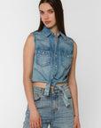 Susan Sleeveless Button Down