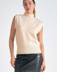 Sleeveless Mock Neck Sweater