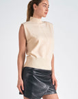 Sleeveless Mock Neck Sweater