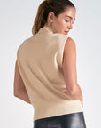 Sleeveless Mock Neck Sweater