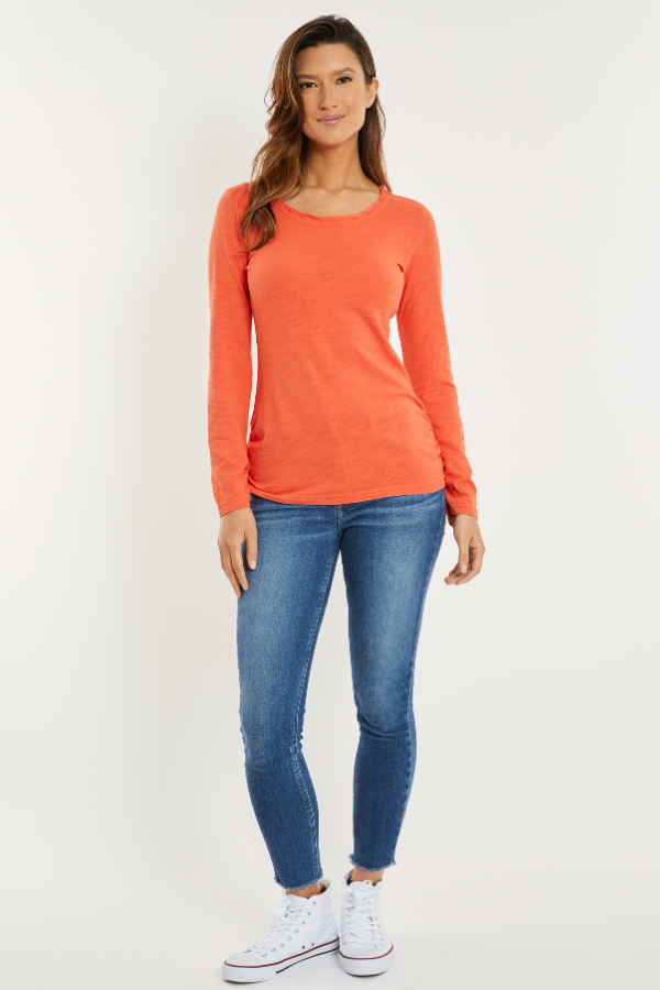 Long Sleeve Twisted Scoop Neck Tee