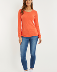 Long Sleeve Twisted Scoop Neck Tee